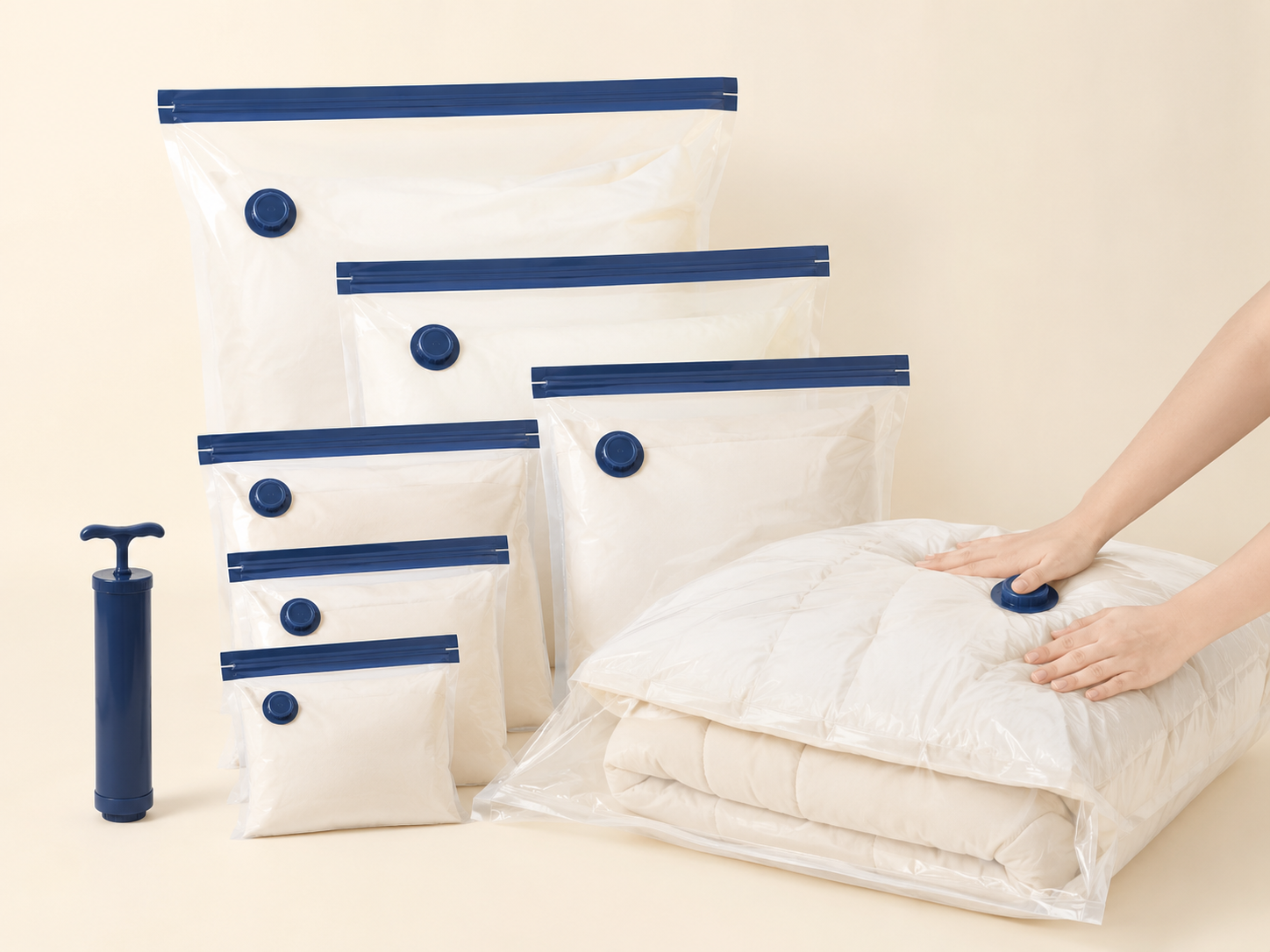 Vacuum Space-Saver Bundle — Compress duvets and winter coats to half their size.